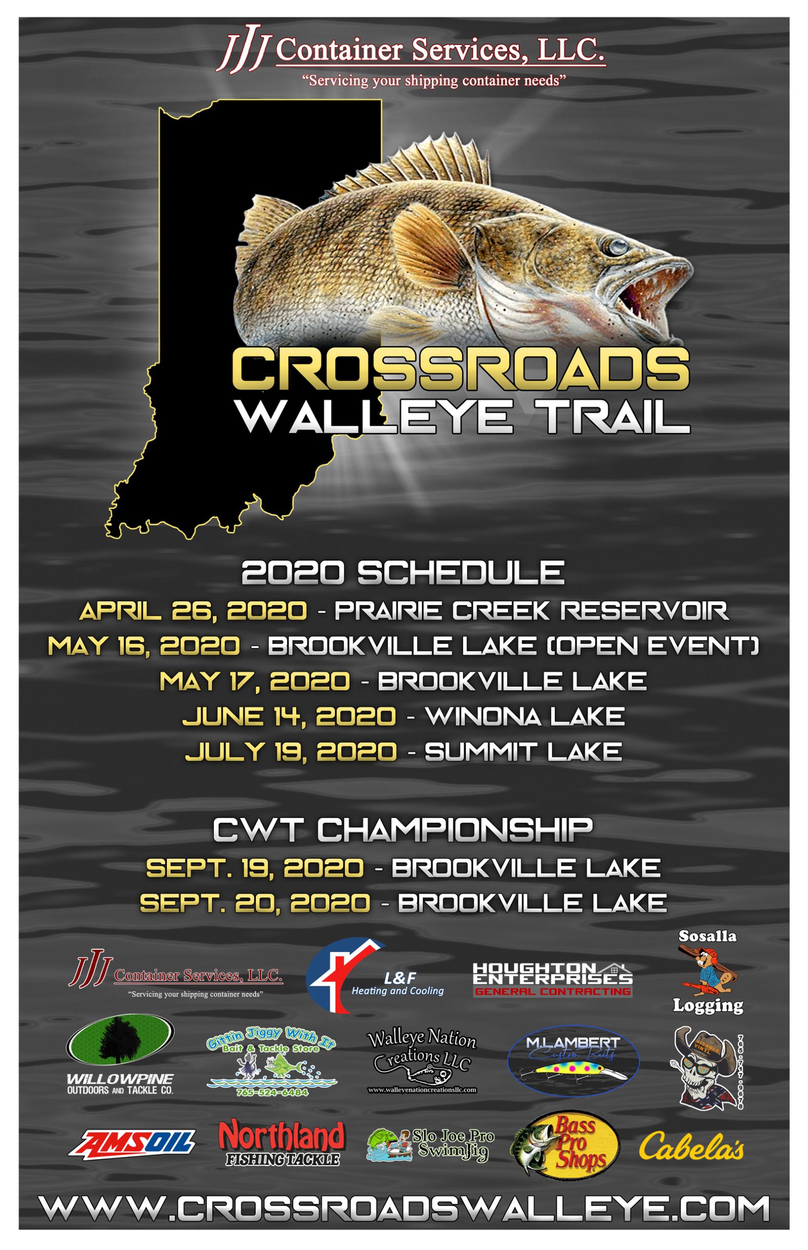 New Indiana Walleye Club and Tournament Trail, Crossroads Walleye Trail,  LLC, Announces 2020 Tournament Schedule